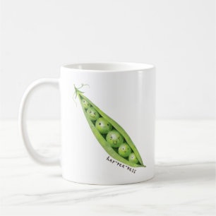 Hap-pea-ness Funny Sweet Peas Illustratie Koffiemok