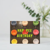 Hap Pee Birthday Briefkaart (Staand voorkant)