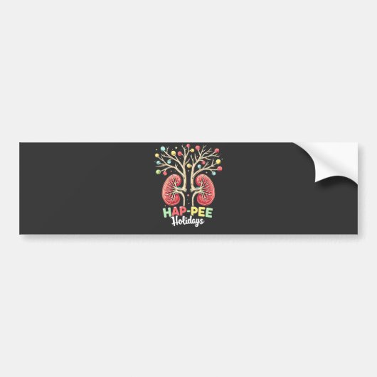 HAP-Pee Feestdagen Dialyse Nier Bewustzijn Xmas Bumpersticker (Voorkant)