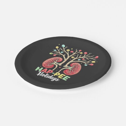 HAP-Pee Feestdagen Dialyse Nier Bewustzijn Xmas Papieren Bordje (Gekanteld)