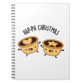 Hap-Pie Kerstmis Funny Kerstmis Pie Notitieboek (Voorkant)