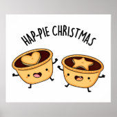 Hap-Pie Kerstmis Funny Kerstmis Pie Poster (Voorkant)