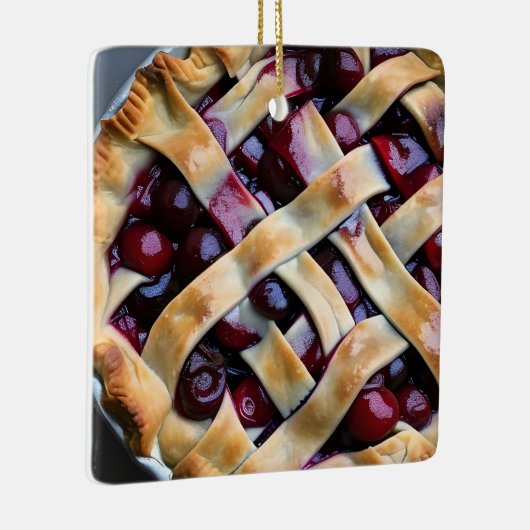 Hap-pie Kerstmis | Grappig eten Pun Keramisch Ornament (Rechts)