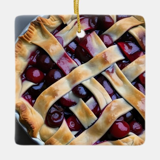 Hap-pie Kerstmis | Grappig eten Pun Keramisch Ornament (Voorkant)