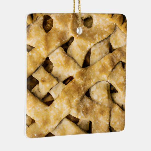 Hap-pie Kerstmis | Grappige appeltaart Keramisch Ornament (Rechts)