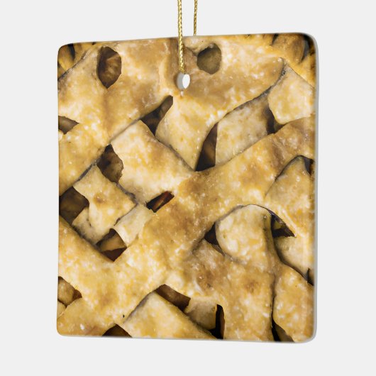 Hap-pie Kerstmis | Grappige appeltaart Keramisch Ornament (Links)