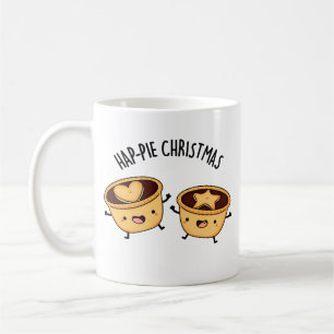 Hap-pie Kerstmis Grappige Kersttaart Pun Koffiemok