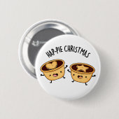 Hap-pie Kerstmis Grappige Kersttaart Pun Ronde Button 5,7 Cm (Voorkant /achterkant)