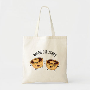 Hap-pie Kerstmis Grappige Kersttaart Pun Tote Bag