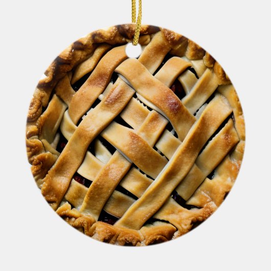 Hap-pie Kerstmis | Grappige Pie Pun Keramisch Ornament (Voorkant)