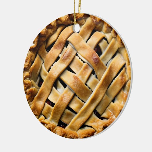 Hap-pie Kerstmis | Grappige Pie Pun Keramisch Ornament (Links)