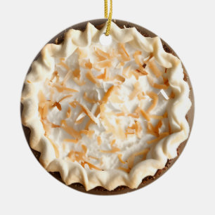 Hap-pie Kerstmis   Kokosnoot Cream Pie Christmas Keramisch Ornament