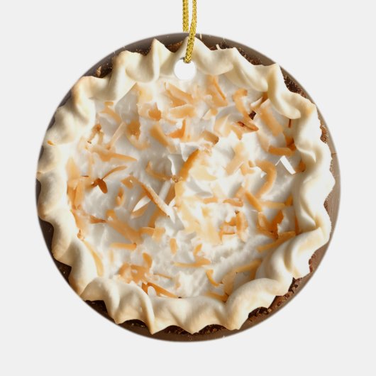 Hap-pie Kerstmis | Kokosnoot Cream Pie Christmas Keramisch Ornament (Voorkant)