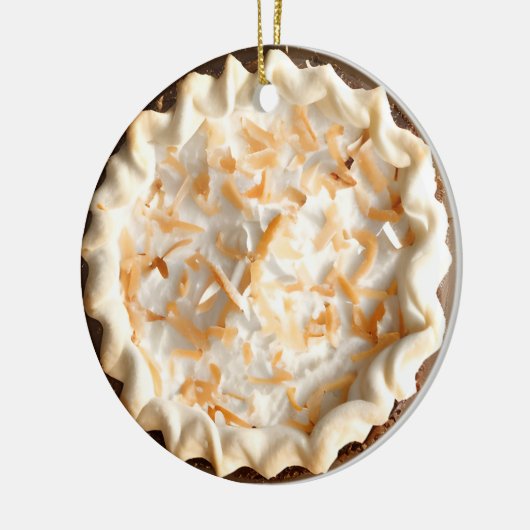 Hap-pie Kerstmis | Kokosnoot Cream Pie Christmas Keramisch Ornament (Links)