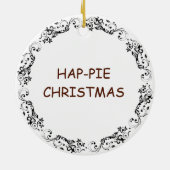 Hap-pie Kerstmis | Kokosnoot Cream Pie Christmas Keramisch Ornament (Achterkant)