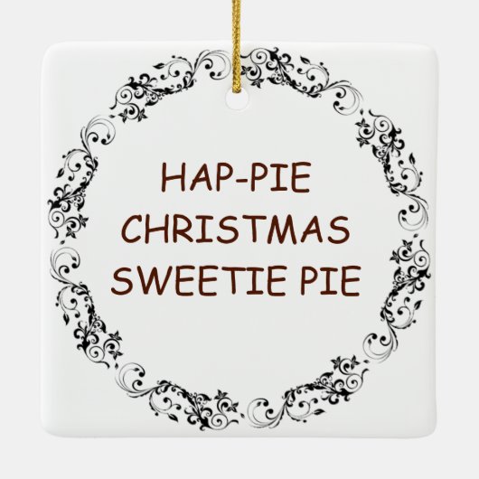 Hap-pie Kerstmis Sweetie Pie | bananencrèmetaart Keramisch Ornament (Achterkant)