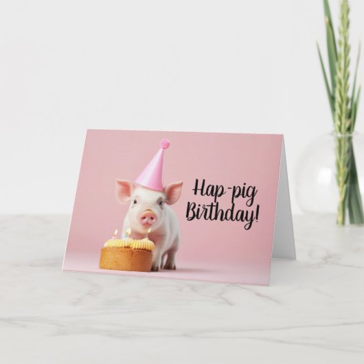 Hap-pig Verjaardag! Bedankkaart (Voorkant)