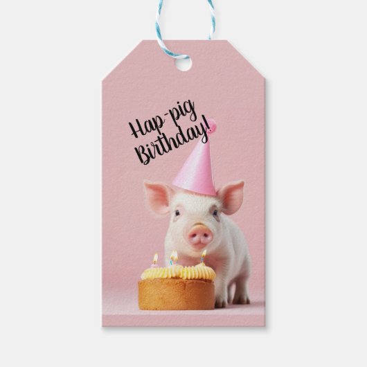 Hap-pig Verjaardag! Cadeaulabel (Voorkant)