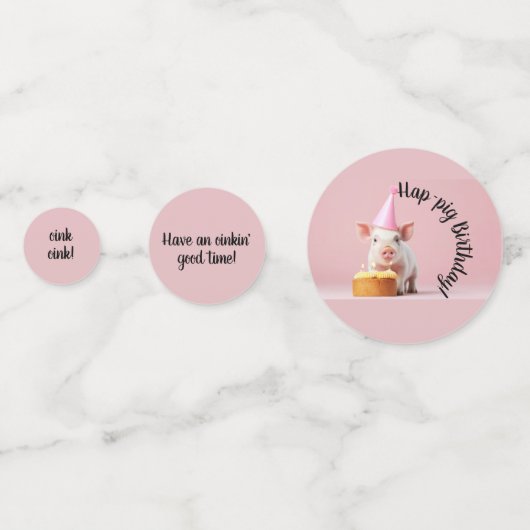 Hap-pig Verjaardag! Confetti (Achterkanten)