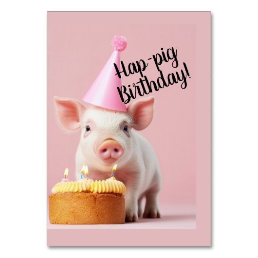 Hap-pig Verjaardag! Kaart (Voorkant)