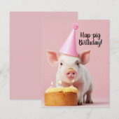 Hap-pig Verjaardag! Kaart (Voorkant / Achterkant)