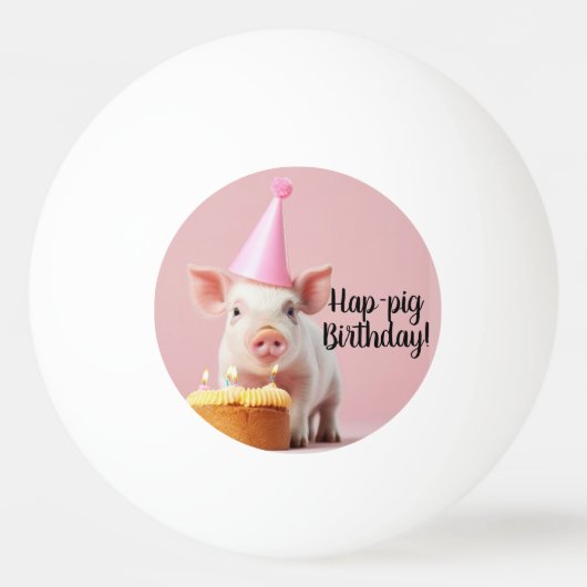 Hap-pig Verjaardag! Pingpongbal (Voorkant)