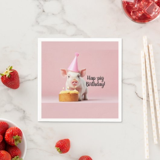 Hap-pig Verjaardag! Servet (Insitu)