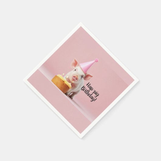 Hap-pig Verjaardag! Servet (Hoek)