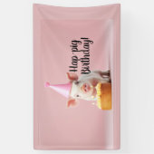 Hap-pig Verjaardag! Spandoek (Verticaal)