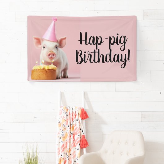 Hap-pig Verjaardag! Spandoek (Insitu)
