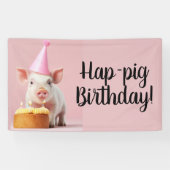 Hap-pig Verjaardag! Spandoek (Horizontaal)