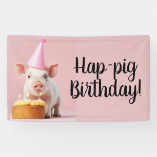 Hap-pig Verjaardag! Spandoek