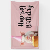 Hap-pig Verjaardag! Spandoek (Verticaal)