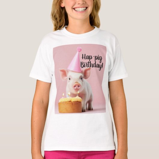Hap-pig Verjaardag! T-shirt (Voorkant)