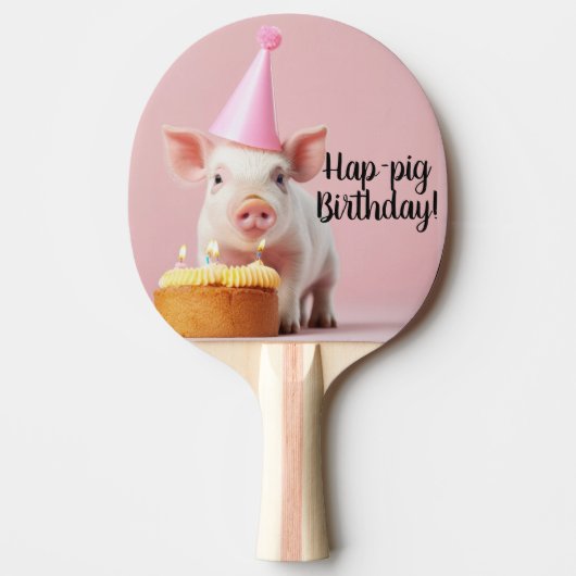 Hap-pig Verjaardag! Tafeltennisbatje (Voorkant)