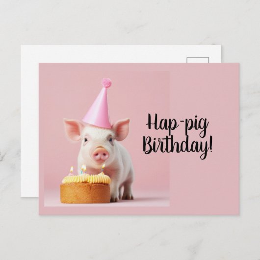 Hap-vark Verjaardag! Briefkaart (Voorkant / Achterkant)