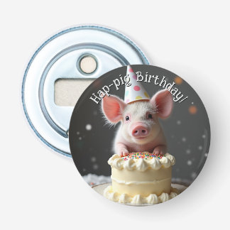 Hap varken Verjaardag Button Flesopener