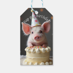 Hap varken Verjaardag Cadeaulabel