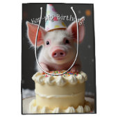 Hap varken Verjaardag Medium Cadeauzakje (Voorkant)