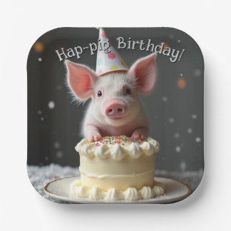 Hap varken Verjaardag Papieren Bordje