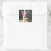 Hap varken Verjaardag Vierkante Sticker (Tas)