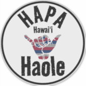 HAPA HAOLE TRIBAL HI Vlag SHAKA HAWAII Sticker (Voorkant)