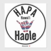 HAPA HAOLE TRIBAL HI Vlag SHAKA HAWAII Sticker (Vel)
