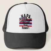 HAPA HAWAII HI Flag TRIBAL SHAKA BG Trucker Pet (Voorkant)