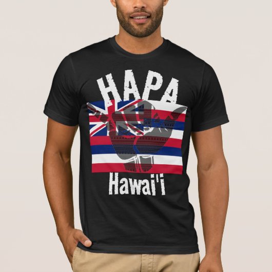 HAPA HAWAII HI Flag TRIBAL SHAKA BG Wat T-shirt (Voorkant)