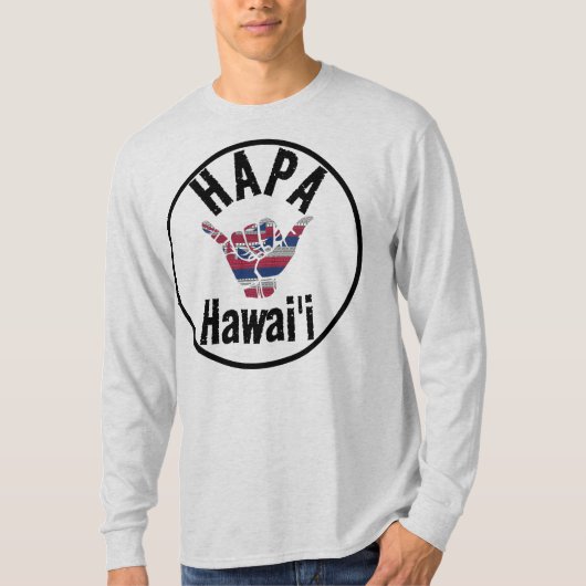 HAPA HAWAII TRIBAL HI Vlag SHAKA T-shirt (Voorkant)