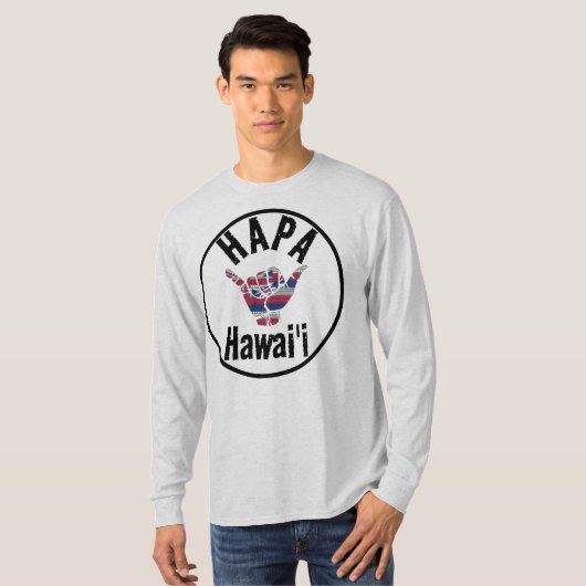 HAPA HAWAII TRIBAL HI Vlag SHAKA T-shirt (Voorkant volledig)