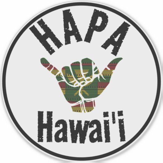 HAPA HAWAII TRIBAL Kānaka Maoli SHAKA Sticker (Voorkant)