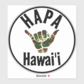 HAPA HAWAII TRIBAL Kānaka Maoli SHAKA Sticker (Vel)