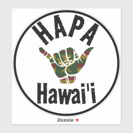 HAPA HAWAII TRIBAL Kānaka Maoli SHAKA Sticker (Vel)